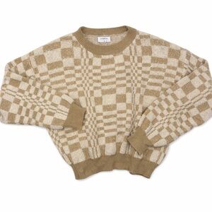 NWT Storia Checkered Crew Neck Sweater